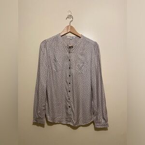 Boden Light Gray Floral Blouse. Size 4